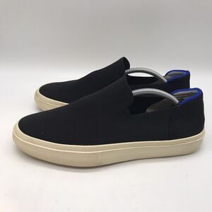Rothy’s The Original Slip On Sneaker Women's 9 Black Blue Halo Removable Insole